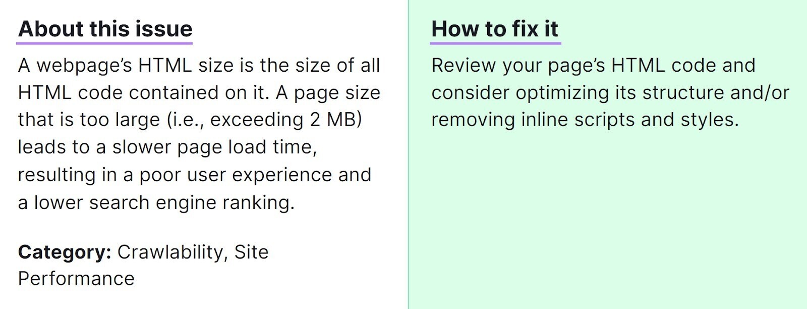 Janela pop-up "Por que e como resolver" 